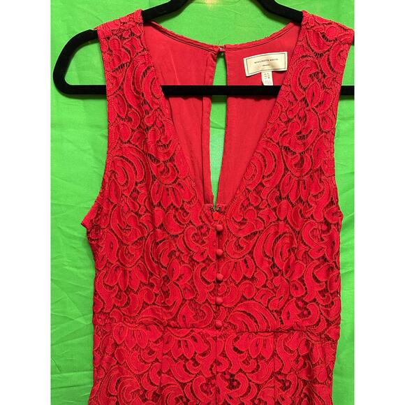 Anthropologie Moulinette Soeurs Red Lace Jumpsuit – Size 8 - Picture 3 of 13